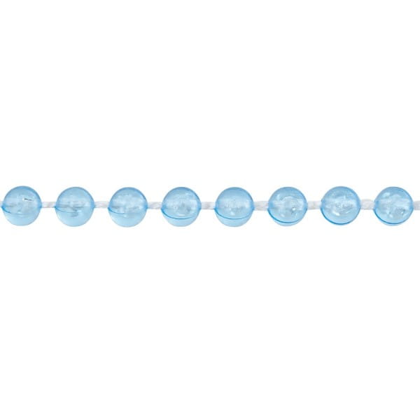 Perlen-Band, 10m lang, Perlen: Ø 3mm, transparent, hellblau