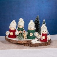 Winter-Püppchen, Frida & Jannis, 7cm hoch, 4 Stück