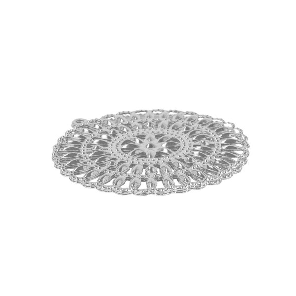 Metall-Ornamente, Design 38, Ø 5,5cm, silber, 3 Stück