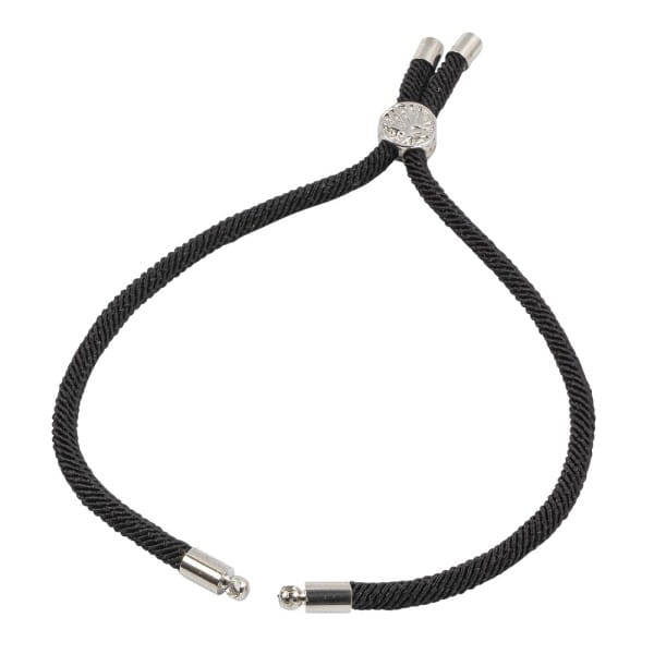 Armbänder mit Schiebeverschlüssen, 12cm lang, Ø 3mm, 2x silbergrau, 2x schwarz