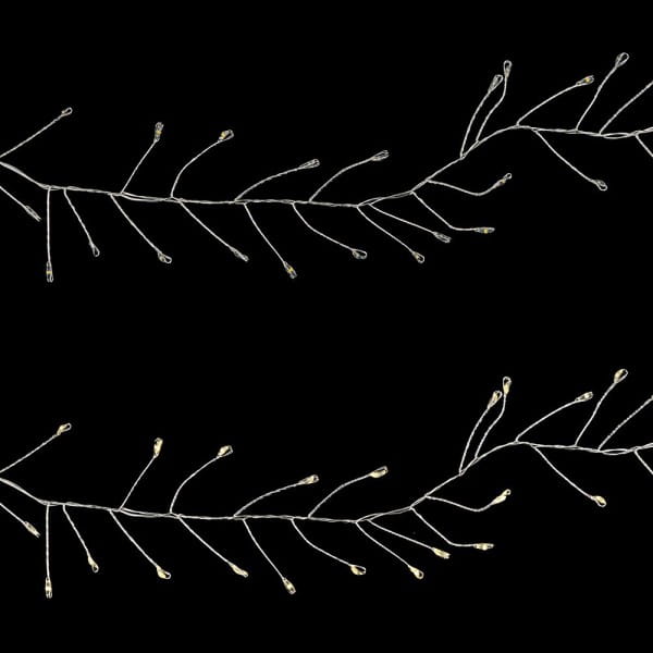 LED-Cluster-Drahtlichterkette, 100 LEDs in Warmweiß, 2,5cm Lichtabstand, inkl. Timer