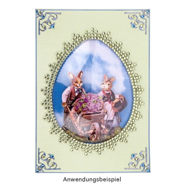 Passepartout-Grußkarten Ei, B6, Pastelltöne, inkl. Umschläge, 10 Stück