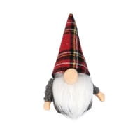 DIY-Wichtel, Ole, 20cm hoch, 8-teilig, grauer Körper, rot karierte Mütze
