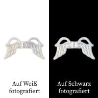 Engelsflügel aus Acryl, Design 3, 1,9 cm, weiß-irisierend, 100 Stück