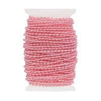 Perlen-Band, 10m lang, Perlen: Ø 3mm, transparent, rosa