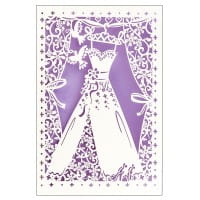 Laser-Grußkarte "Hochzeit 4", 12cm x 18cm, mit Umschlag & fliederfarbenem Einleger