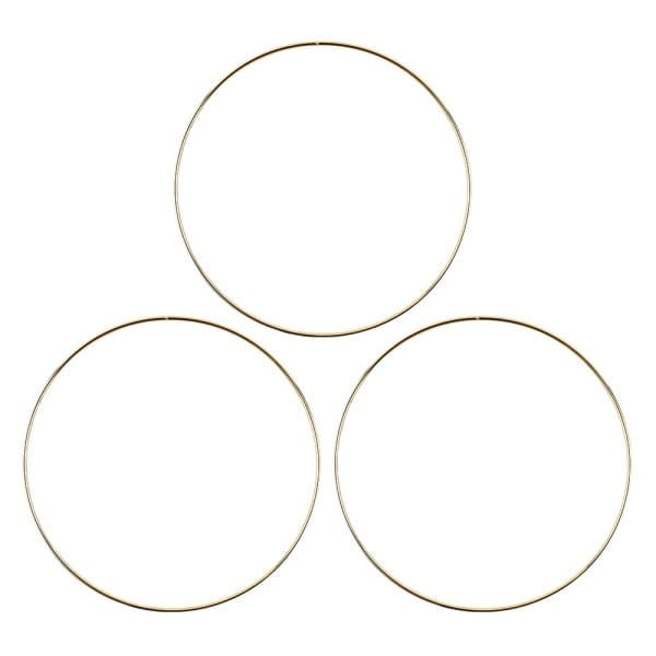 Metallringe, 3mm stark, Ø 20cm, gold, 3 Stück