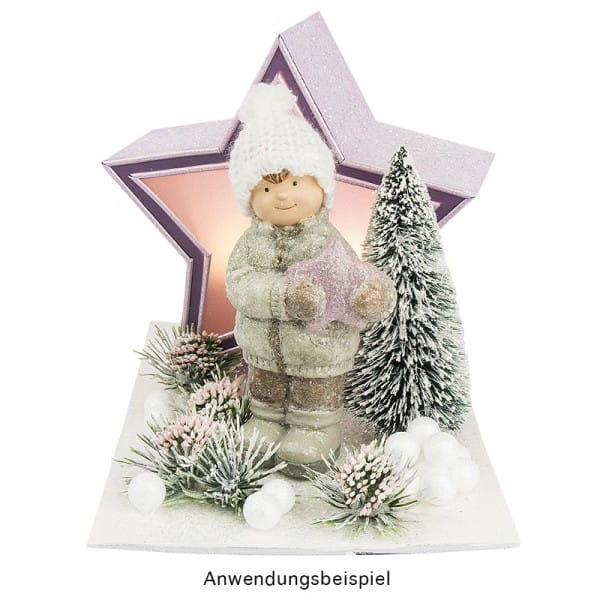 Deko-Figuren, Winterkinder, 15cm hoch, 2 Stück | Weihnachts-Figuren | Basteln Weihnachten | Bastelbedarf für Anlässe