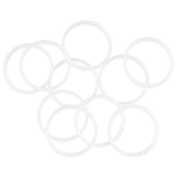 Ringe, Rohlinge, außen: Ø8,2cm, innen: Ø7,7cm, 6mm stark, weiß, 10 Stück