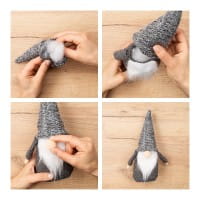 DIY-Wichtel, Jonte, 15cm hoch, 8-teilig, hellgrün mit Pailletten