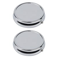 Pillendosen rund, Ø 5cm, 1,4cm hoch, silber, 2 Stück