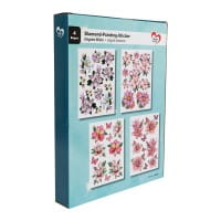 Diamond-Painting-Sticker, Elegante Blüten, DIN A4, 4 Bogen