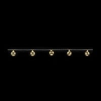 LED-Lichterkette, Ornament-Kugel 2, hellgold, 10 LEDs in Warmweiß, Timer