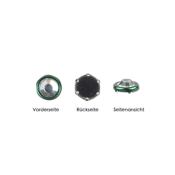 Hot-Fix Glas-Kristalle zum Aufbügeln, Ø 5mm, grün, 100 Stück