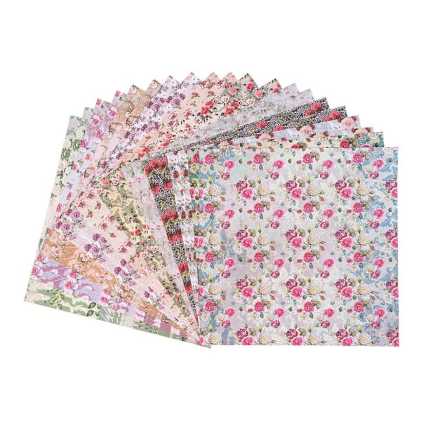Duo-Design-Papiere, Rosen Deluxe 1, beidseitig bedruckt, 25cm x 25cm, 250g/m², 20 Blatt