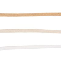 Dekoband, Kunstleder, 2,5mm breit, je 1,5m lang, versch. Designs, weiß, creme, natur, 3 Rollen
