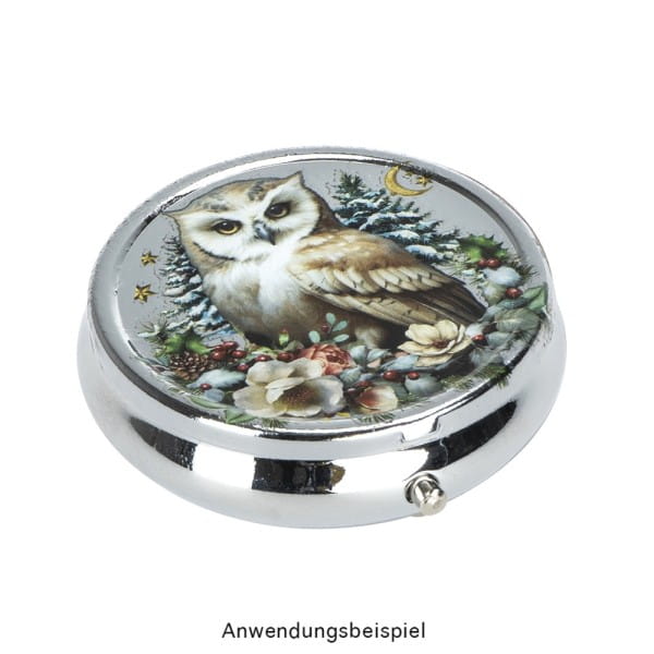 Pillendosen rund, Ø 5cm, 1,4cm hoch, silber, 2 Stück