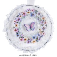 Transparent-Sticker, Schmetterlinge, versch. Designs, mit Glitzerveredelung, 10cm x 30cm, 10 Bogen