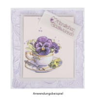 3-D Relief-Sticker, Blumen in Tasse 9, verschiedene Größen, selbstklebend