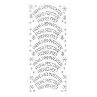 Sticker, Wünsche/Weihnachten, Perlmuttfolie, silber