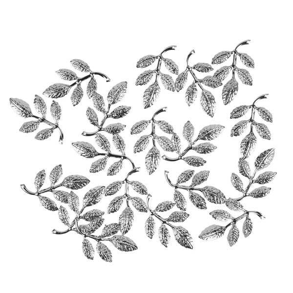 Metall-Ornamente, Design 9, 3,7cm x 2,1cm, silber, 18 Stück