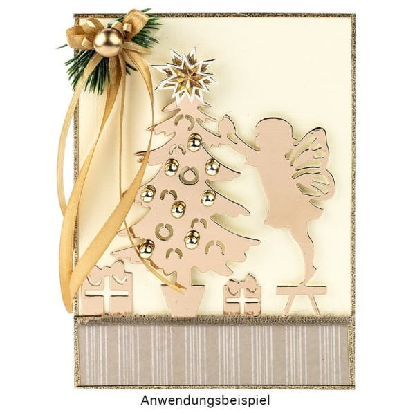 Stanzschablonen, Weihnachtsbaum & Weihnachtselfe, 5 Stück