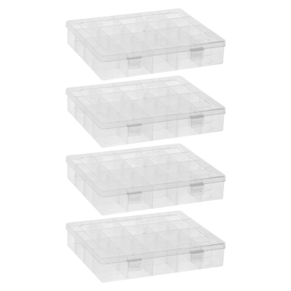 Sortier- & Aufbewahrungsboxen, je Box 20 Fächer, 20,8cm x 16,9cm x 4cm, 4 Stück | Sortier- & Aufbewahrungsboxen | Aufbewahrung & Ordnungshelfer | Bastelbedarf