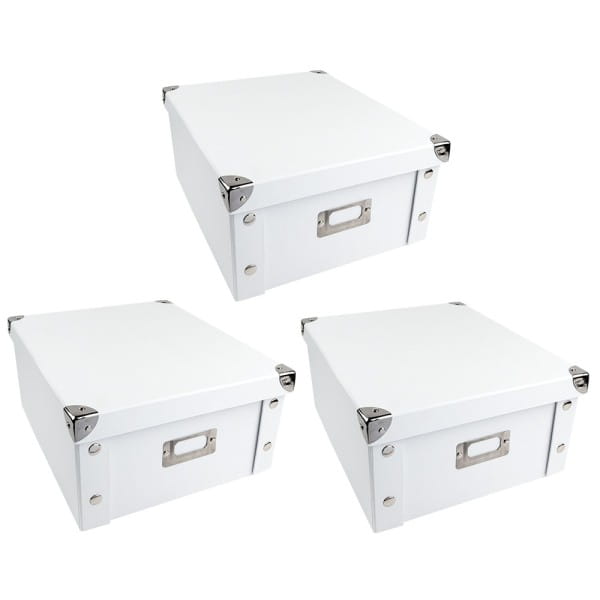 Ordnungsboxen, faltbar, mit Deckel, 31cm x 26cm x 14cm, weiß, 3 Stück | Sonstige | Geschenktaschen & Boxen | Deko- & Geschenkartikel