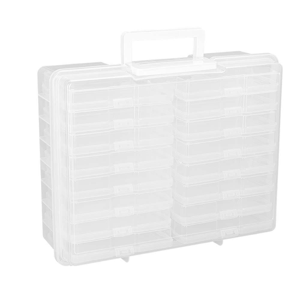 Koffer mit 16 herausnehmbaren Sortierboxen, Koffer: 38cm x 29,5cm x 12,7cm, transparent, 17-teilig | Sortier- & Aufbewahrungsboxen | Aufbewahrung & Ordnungshelfer | Bastelbedarf
