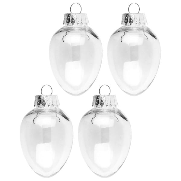 Deko-Eier, zum Befüllen, Ø 4,8cm, 7,3cm hoch, inkl. 4 Aufhängungen, 4 Stück