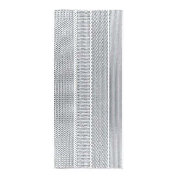 Sticker, verschiedene Bordüren, Perlmuttfolie, silber