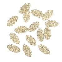Metall-Ornamente, Design 22, 4,5cm x 2,3cm, hellgold, 15 Stück