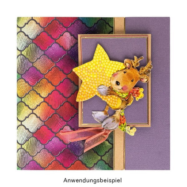 3-D Motive, Niedliche Weihnachts-Elche, 8-9,5cm, 10 Motive