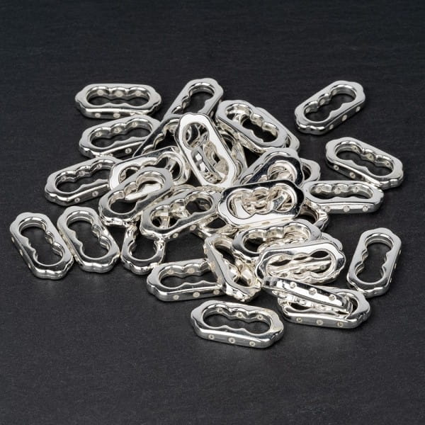Perlenrahmen, Design 6, 2,2cm x 1cm, silberfarben, 33 Stück