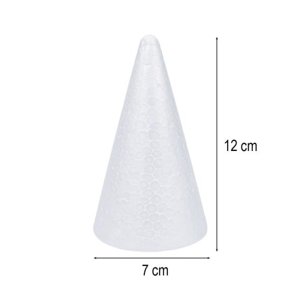 Styropor-Kegel, 12cm x 7cm, 3 Stück