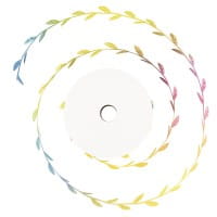 Stoffband Blätter, 2,5cm breit, 5m lang, mit Farbverlauf