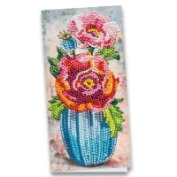 Diamond-Painting-Grußkarte, Mohn in Vase, 10,5cm x 21cm, inkl. Zubehör