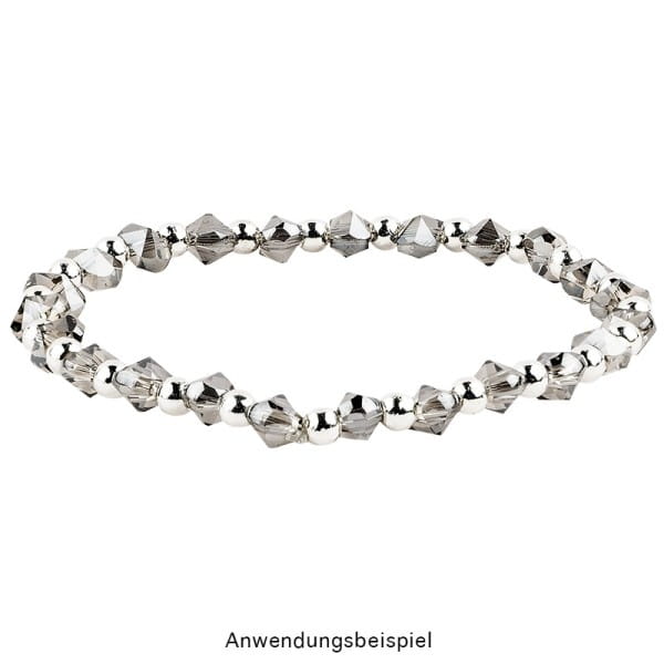Perlen, Raute gewölbt, 6,5mm x 4,5mm x 5mm, facettiert, transparent, anthrazit, 45 Stück