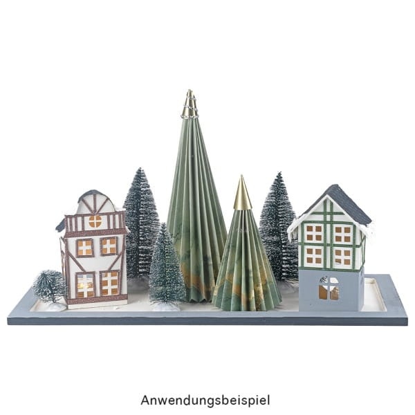 Magnet-Falt-Tannen, Design 5, Ø8,5cm, 12,5cm hoch, 180g/m², inkl. Tannenspitzen, 3 Stück