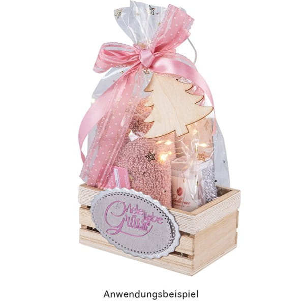 Blockbodenbeutel, Sterne, 12cm x 8cm, 25cm hoch, goldener Foliendruck & Einlegeboden, 30 Stück
