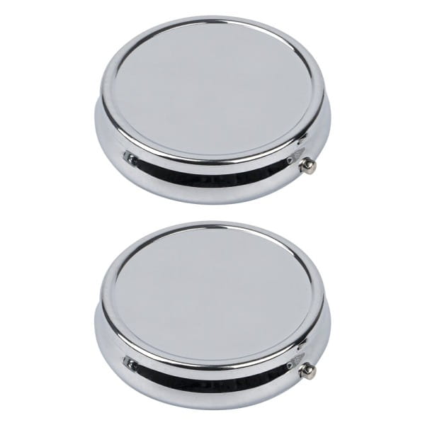 Pillendosen rund, Ø 5cm, 1,4cm hoch, silber, 2 Stück