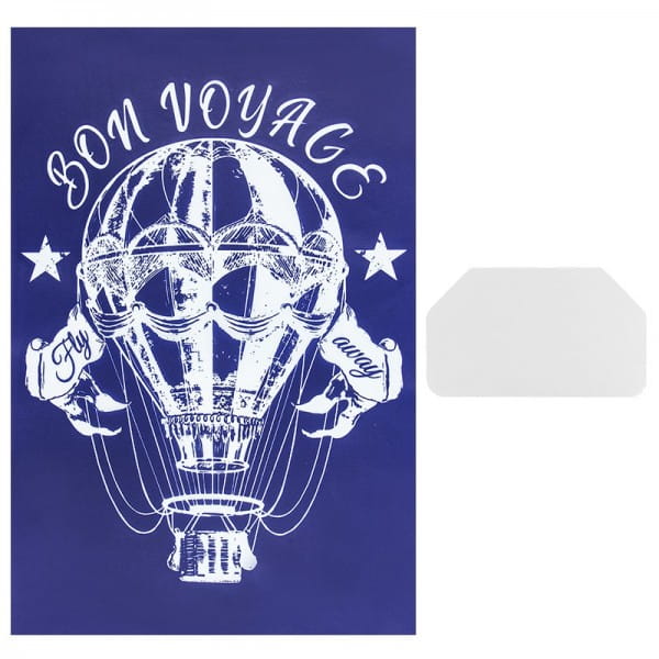 Siebdruckschablone Ballon, Bon Voyage, 32,5cm x 22,5cm, selbstklebend, inkl. Rakel