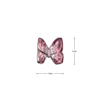 Miniatur-Schmuckstein-Schmetterlinge, transparent, 0,6cm x 0,6cm x 0,3cm, beere, 100 Stück