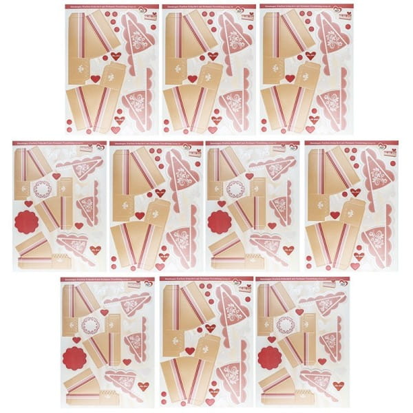 Stanzbogen, Kuchen-Schachteln, Design 2b & 2c, DIN A4, 10 Stück