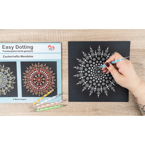 Rundkopfnadeln für Easy Dotting, Punktierungswerkzeuge mit Metall-Spitzen, 5 Stück