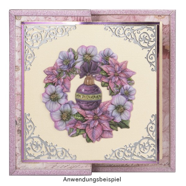 3-D Relief-Sticker, Weihnachtliche Kränze 1, versch. Größen, selbstklebend