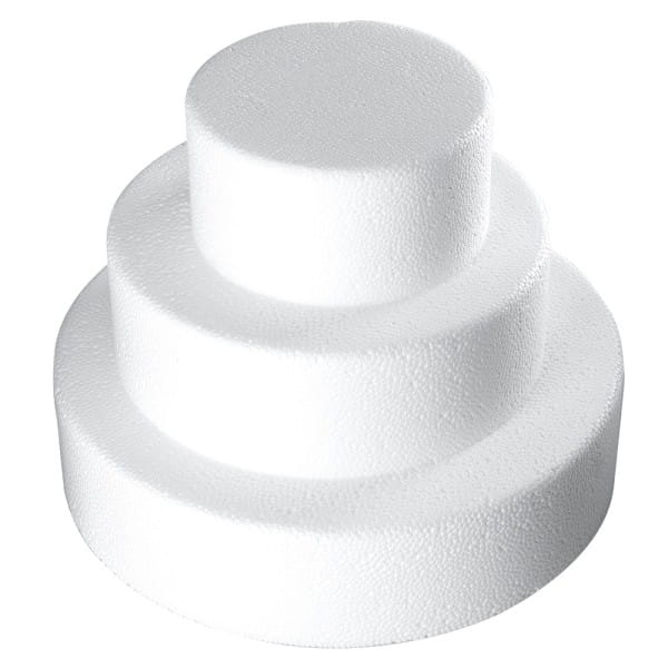 Styropor-Torte, 3 Styropor-Podeste, Ø20 cm, Ø15 cm, Ø10 cm | Styropor-Formen | Styropor | Bastelbedarf