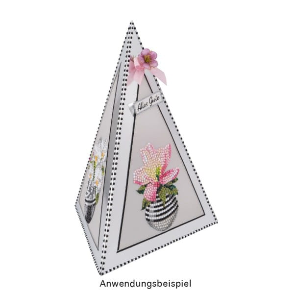 Falt-Laternen, Pyramide, 280g/m², 27,5cm x 18,5cm x 21cm, silber, 3 Stück