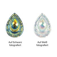 Kristallkunst-Schmucksteine, Tropfen 5, 1,7cm x 2,4cm, transparent, klar, irisierend, 28 Stück