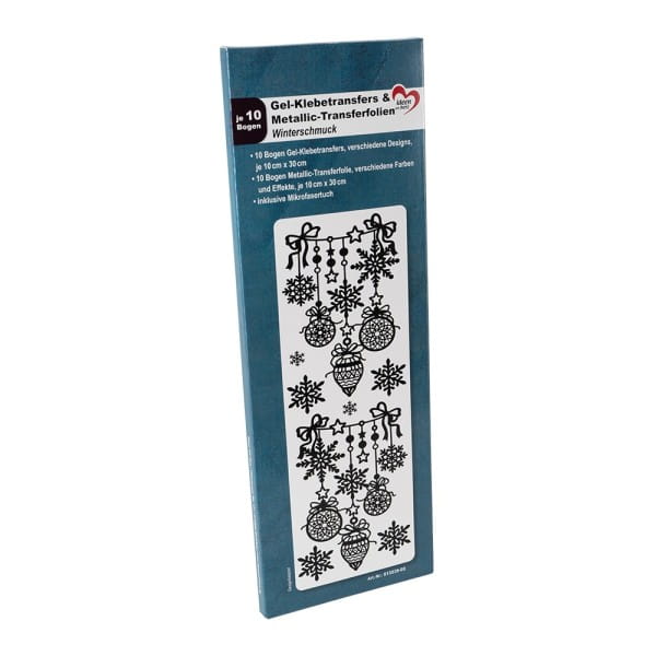Gel-Klebetransfers & Metallic-Transferfolien, Winterschmuck, 10cm x 30cm, 10 Bogen